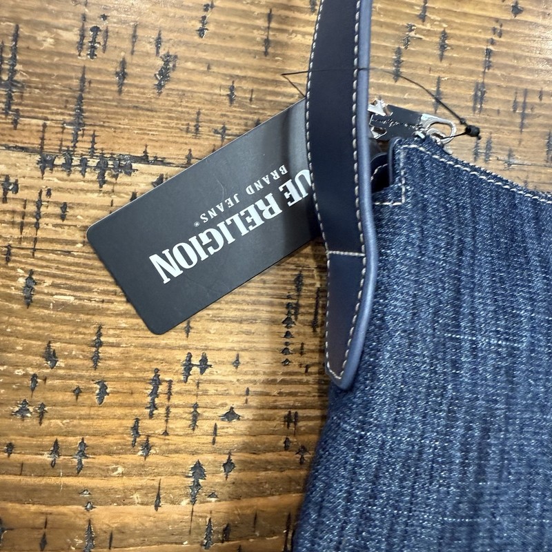 True Religion Dark Denim Hobo Handbag Shoulder Bag Tote Buddha Logo NWT $98 gallery