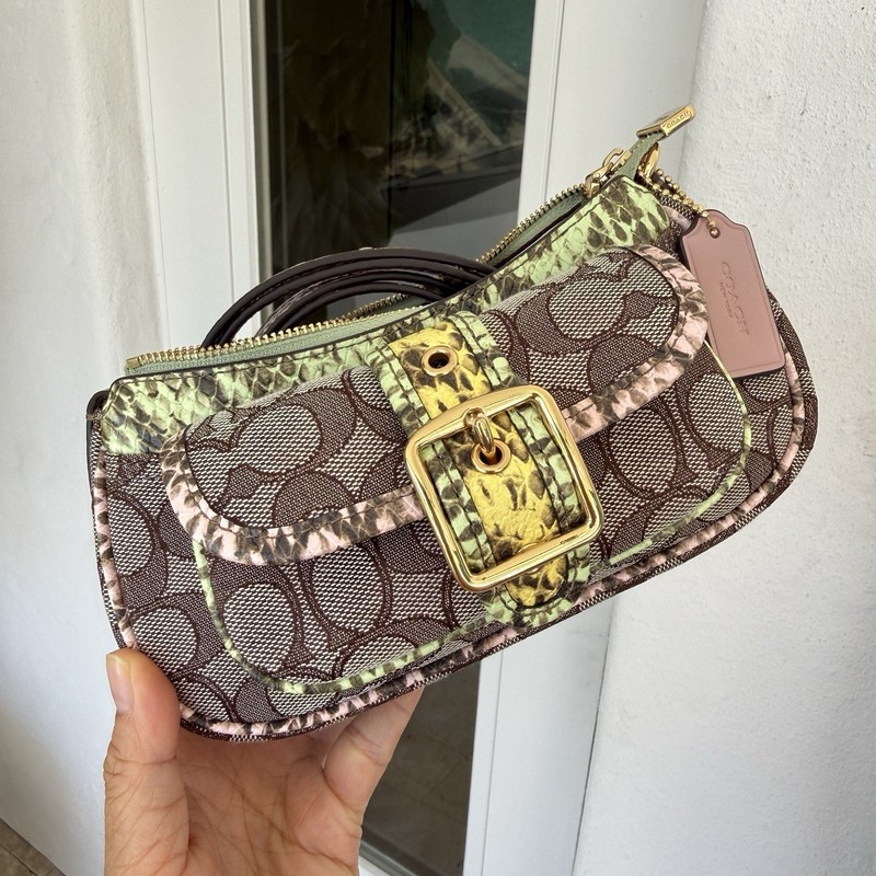 Coach Ashton Mini Shoulder Bag In Signature Jacquard CDX81 Gold/Oak Multi gallery