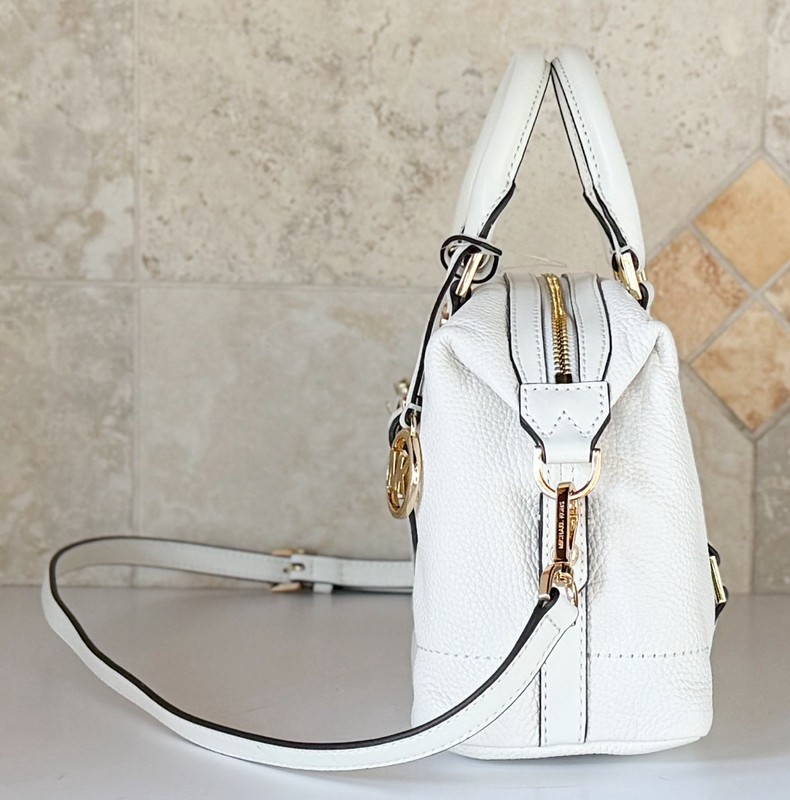 Michael Kors Ginger Small Satchel Duffle Shoulder Crossbody Bag Optic White gallery