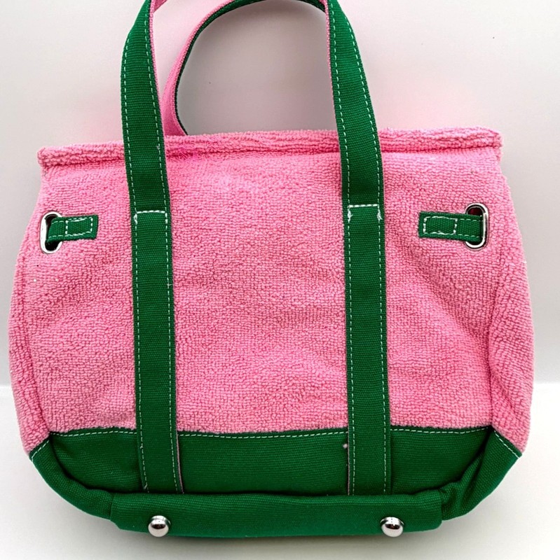 Sunwin Boatkin Madaket Small Tote Bag Pink Green Terry Cloth NWOT gallery