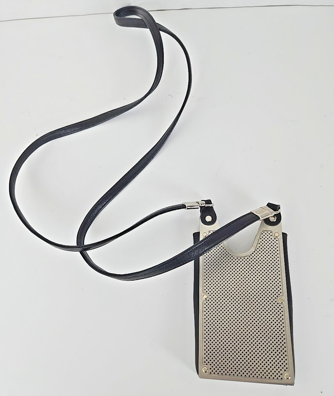 Wendy Stevens Max Phone Pocket Long Shoulder Strap Stainless Black Leather