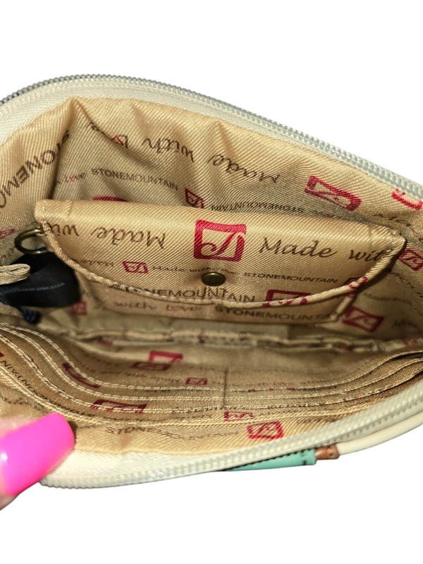 Stone Mountain Leather Made With Love Wristlet & Removable Change Purse Teal gallery
