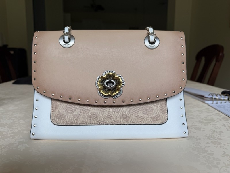 Coach Parker Colorblock Shoulder Bag From The Tea Rose Prairie Rivets Era.