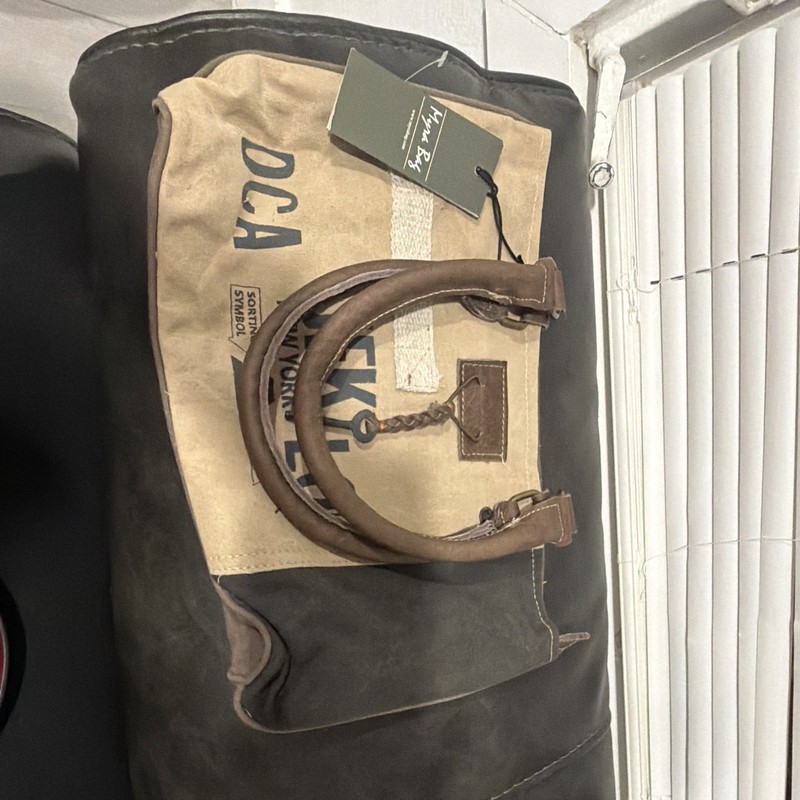 Myra Bag Women’s Brown/Beige Graphic Tote Zip Closure Top Handles Key Charm