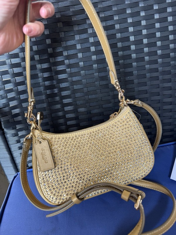 NWT Coach CW322 Teri Mini Crossbody Bag Yellow Gold Crystal