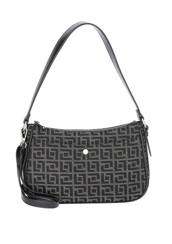 Nicole Fiorelli Women’s Crossbody, Black Geo Jaquard