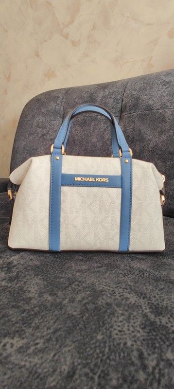 Michael Kors Beck Small Satchel Vanilla MK Leather Crossbody New With Tags $258