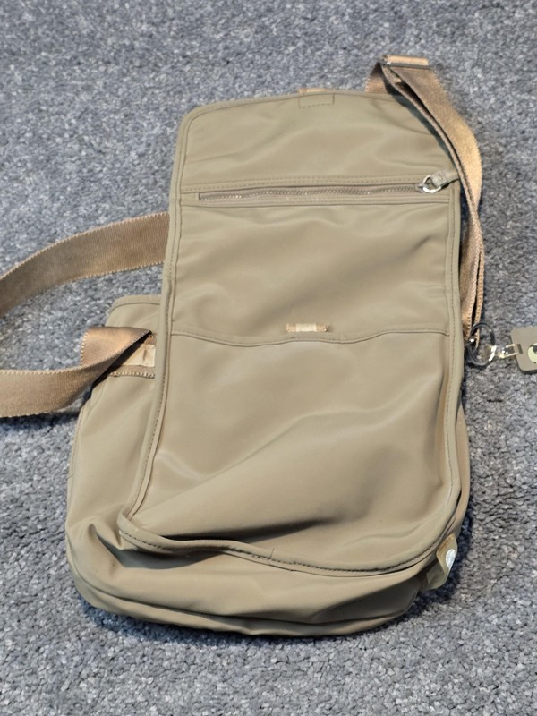 Nine West Messenger Bag Womens Medium Beige Nylon Voyage Solid Shoulder Purse gallery