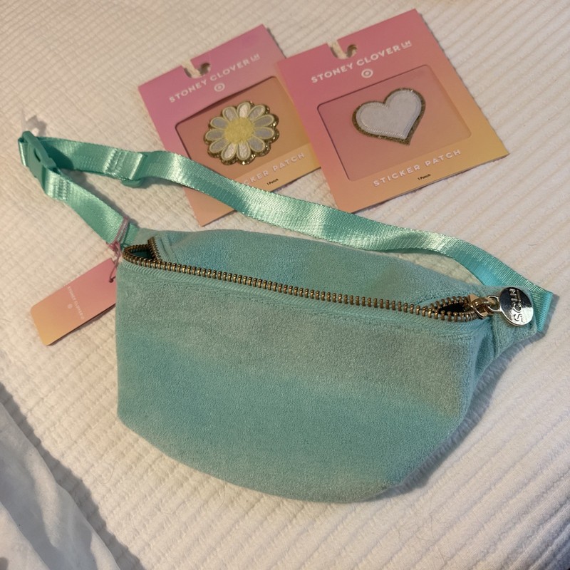 Stoney Clover Lane x Target Terry Cloth Fanny Pack Light Green NWT and patch lot