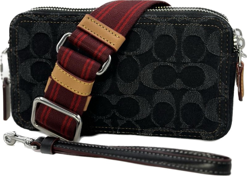 Coach Black Denim Kira Convertible Crossbody Wristlet CE778