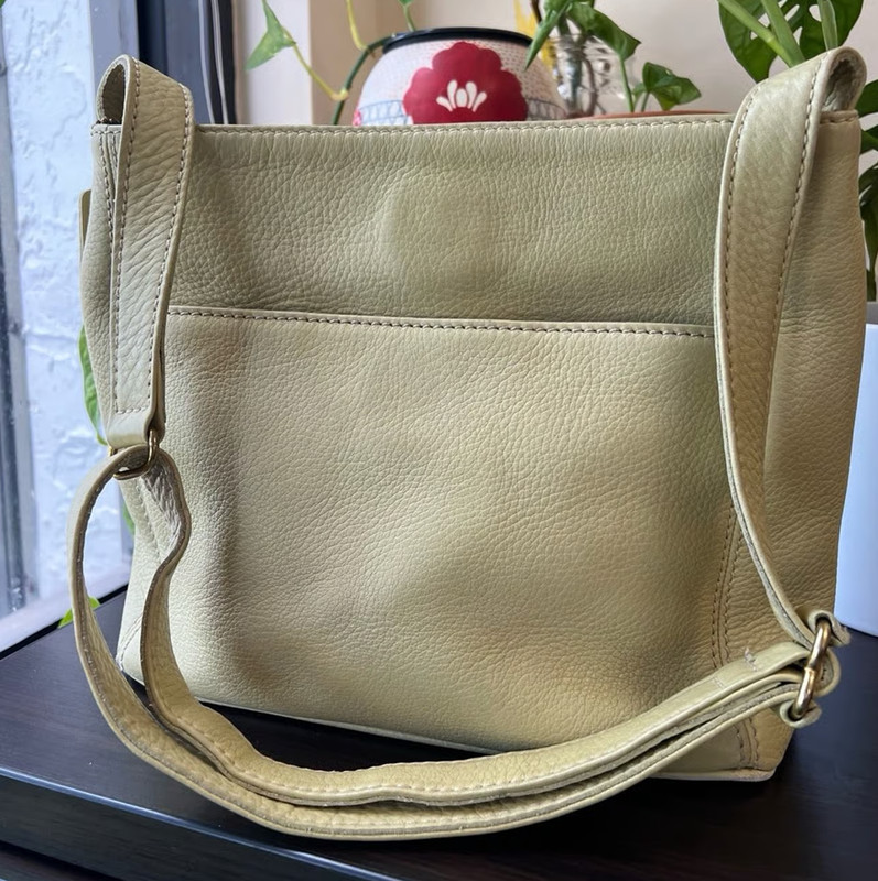 Coach Vintage Sonoma Pocket Zip Natural Grain Pebbled Leather Lime Green 4924 gallery