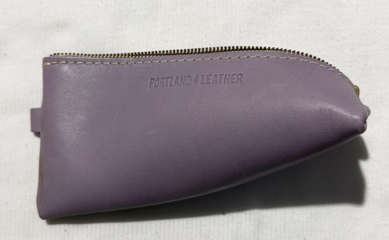 Portland Leather “Alpine” Zipper Pouch Purple