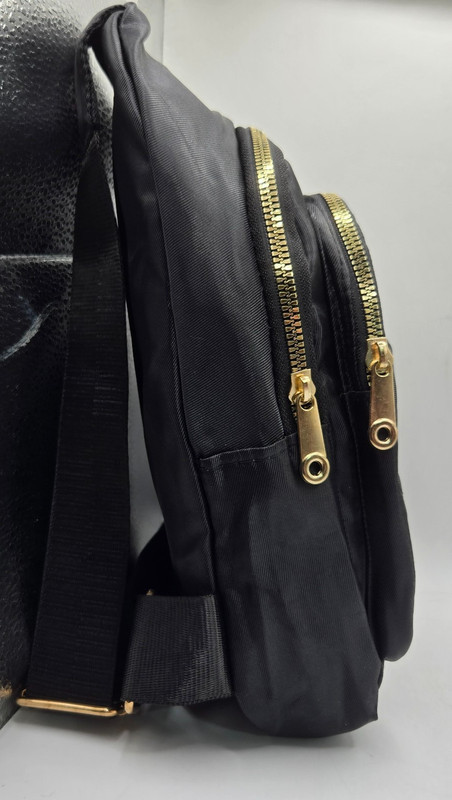 Single Strap Crossbody Backpack BLACK/GOLD Quilted Fashion Jingpin Creations New gallery