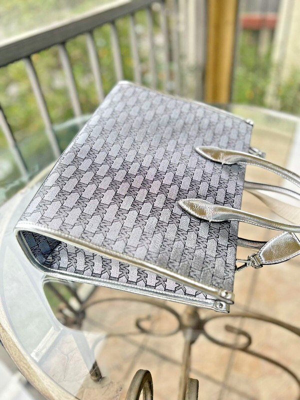 Michael Kors Mirella Medium Tote Satchel Shoulder Bag Handbag Purse MK Silver gallery