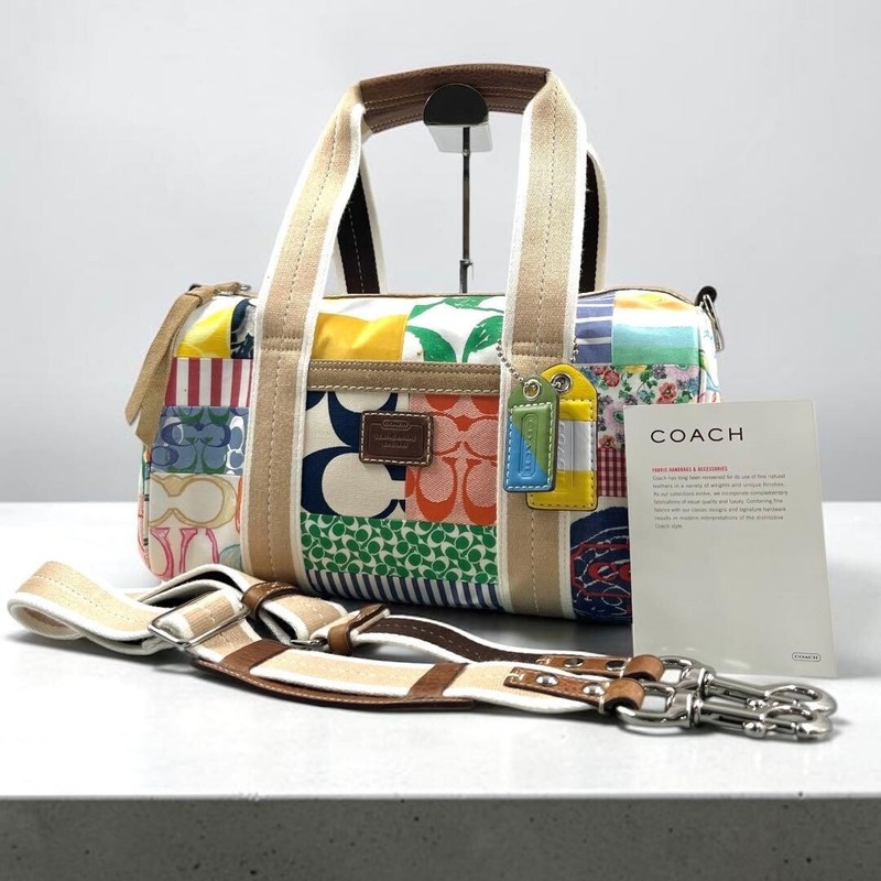COACH Boston bag Patchwork Multicolor Authentic From Japan
