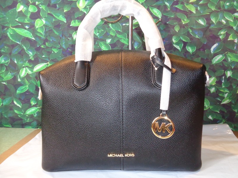 New Michael Kors Large Hyde Leather Convertable Satchel / Shoulder Handbag
