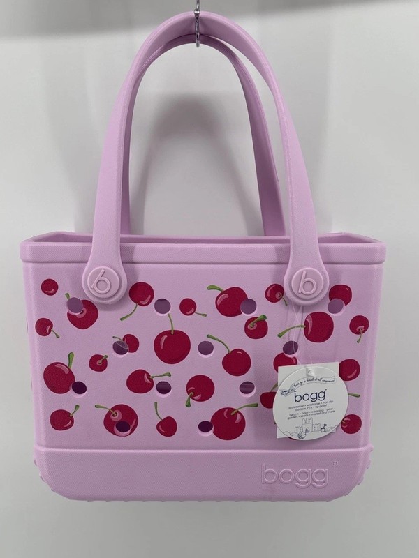 Brand New Bitty Bogg Pink Cherry Print Tote Bag Fruit Theme Beach Bag
