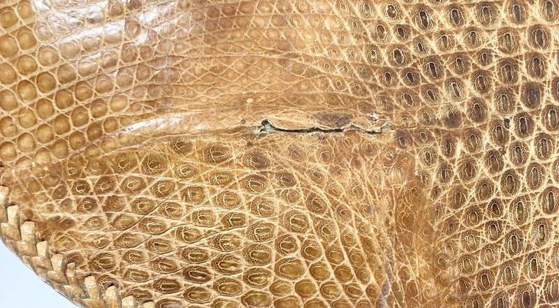 Real Full-Body Python Snakeskin/Leather Tan Cross/Shoulder Bag, Vintage c.1960’s gallery