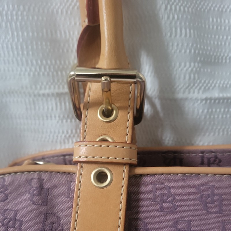 DOONEY & BOURKE Vintage Lavender Handbag/Tote with Matching BONUS Accessories gallery