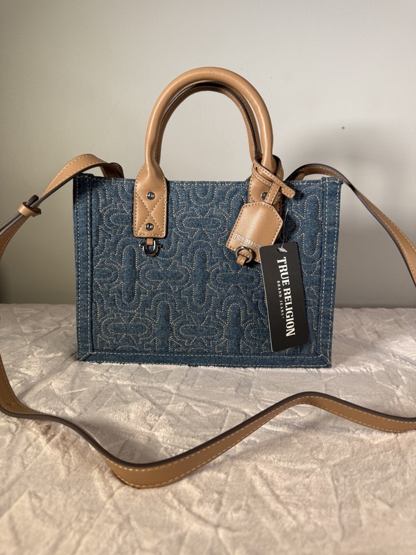 True Religion Quilted Denim Mini Tote Crossbody
