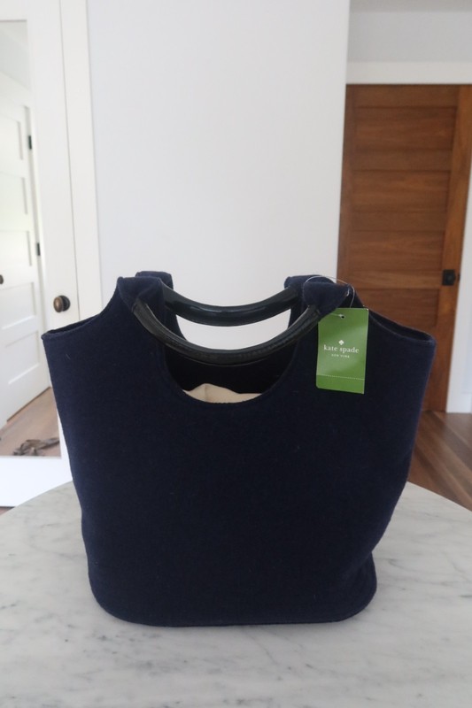 KATE SPADE NAVY WOOL FELT BOW BUCKET BAG gallery