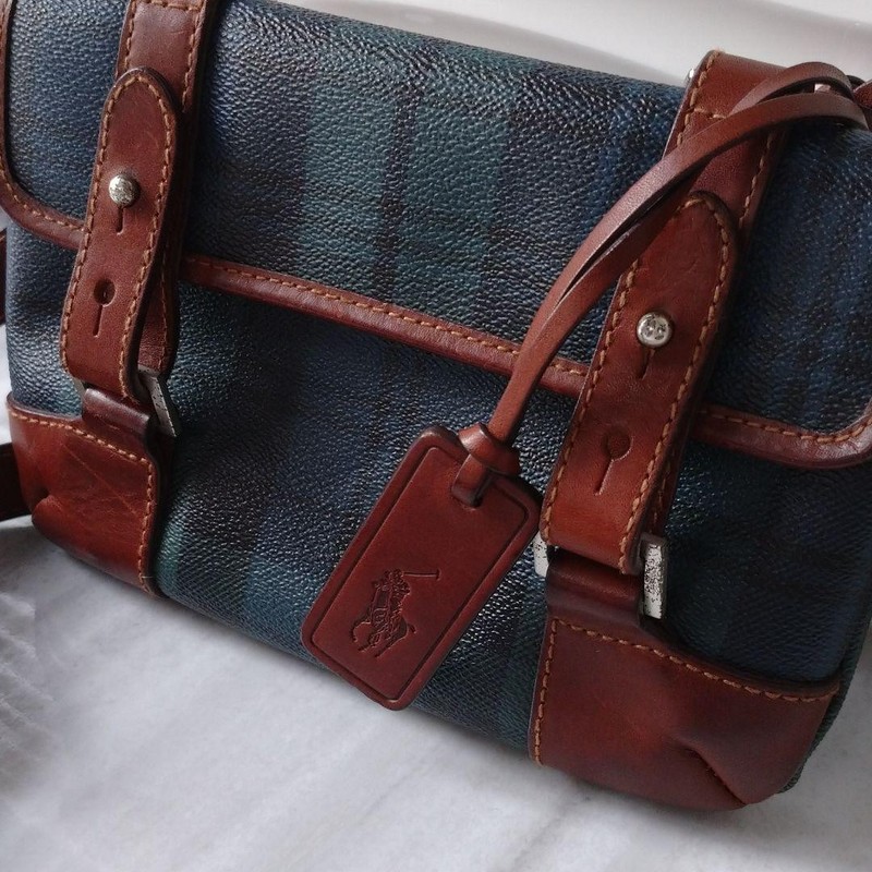 Ralph Lauren Crossbody Bag Check Print 15x21cm Used gallery