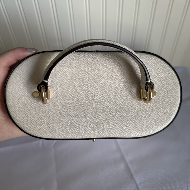Coach Kay Bone White Leather Vanity Case Crossbody Top Handle Bag Purse gallery