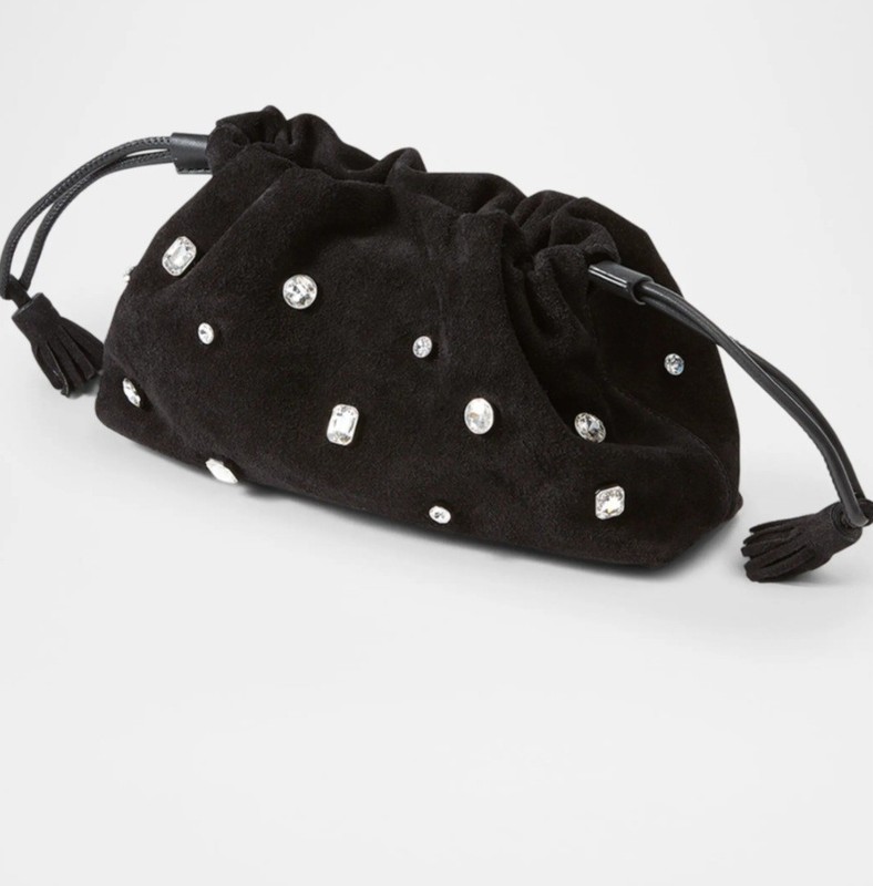 Veronica Beard Small Crystal-Studded Suede Clutch Bag NEW. 695$ gallery