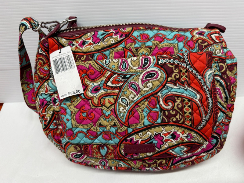 NWT Vera Bradley Quilted Carson Shoulder Travel Bag PURSE Regal Paisley $98