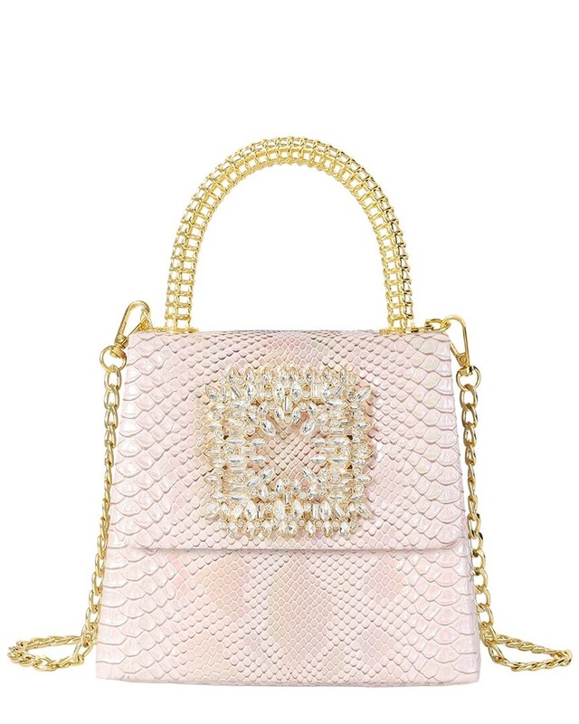 Tiffany & Fred Paris Embossed Mini Leather Satchel Women’s Pink