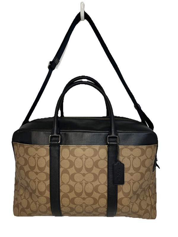 Coach Trekker Carryall F78724 Signature Coated Canvas W/Leather Trim Brown