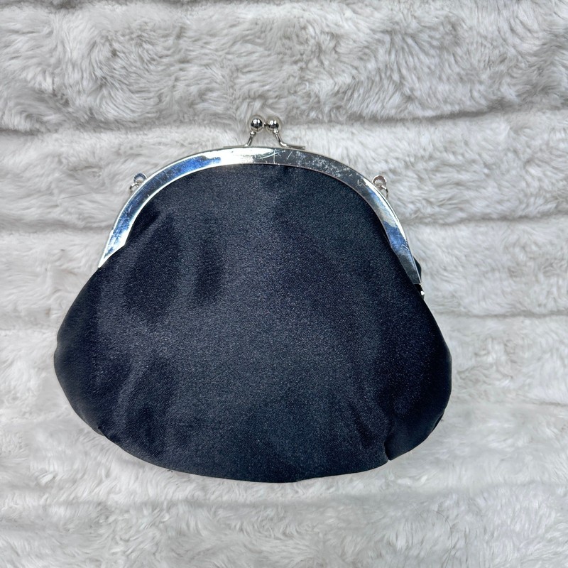 Vintage Daniel Ames Couture Evening Bag Women Black Flower Rhinestone Clutch gallery