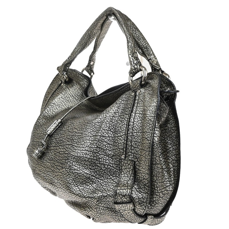 CELINE Bittersweet Shoulder Hobo Hand Bag Leather Metallic Gray SHW 34KD072 gallery