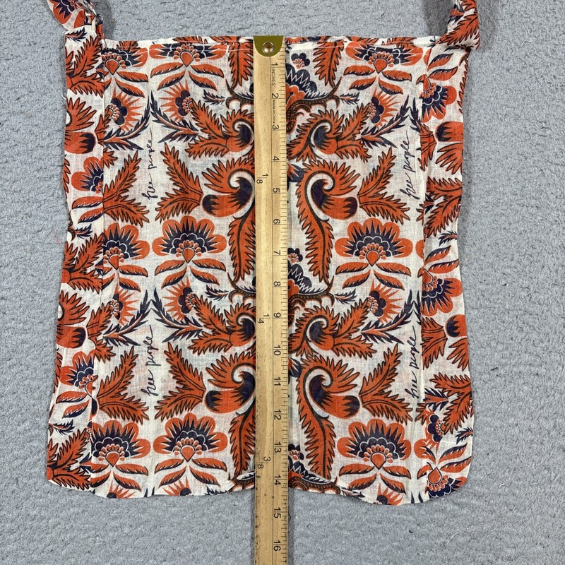 Lot(x2) Free People Hobo Tote Shoulder Bag Orange Linen Floral Beach Boho Hippie gallery