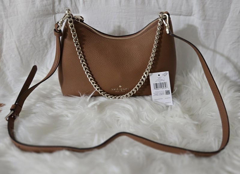 Kate Spade Zippy Convertible Crossbody Bag, Pebble Leather Warm Gingerbread Tan