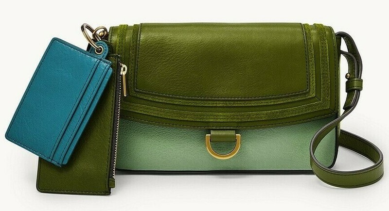 Fossil Millie Leather Crossbody with Pouches Moss Green SLG1429365 NWT $138 FS gallery