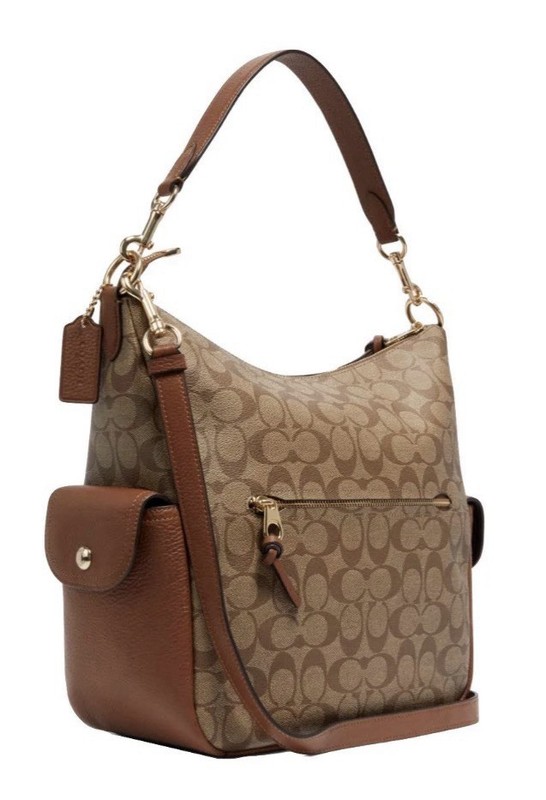 Coach (C1523) Pennie Khaki Redwood Signature Coated Canvas Shoulder Handbag gallery