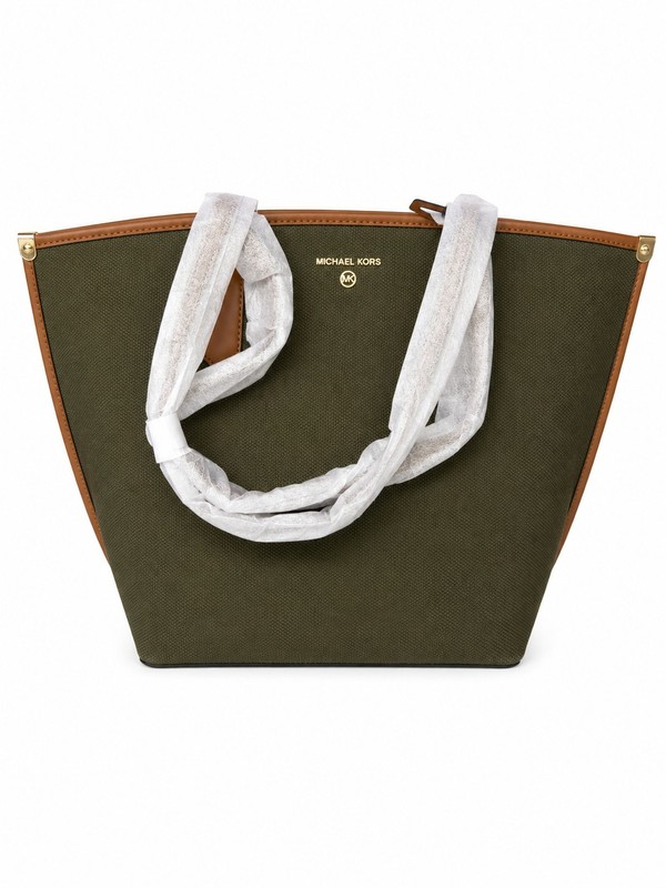 Michael Kors Jane Large Tote Olive Multi PVC Leather Shoulder Bag NWT