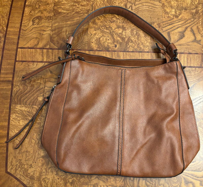 Realer Large Designer Ladies Hobo Bag Bucket Purse Faux Brown Leather