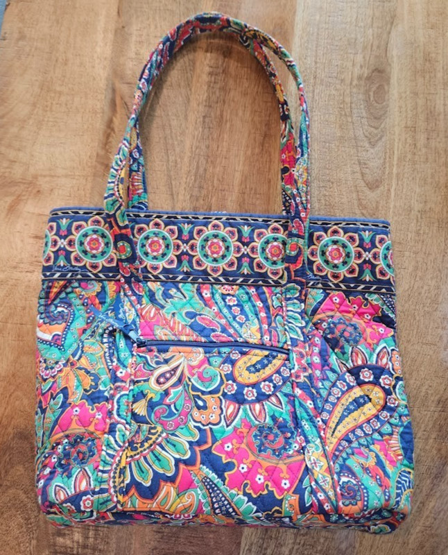 Vera Bradley Floral Quilted Cotton Tote Bag Purse Sun Valley Paisley Venetian