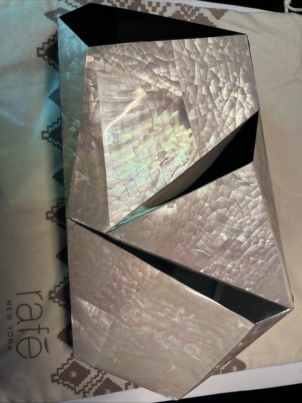 Rage Evening Clutch Bag Mother Of Pearl & Silver tone Fabulous, Elegant With Bag