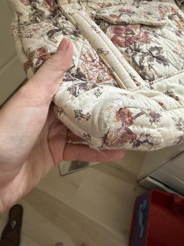 Quilted Floral Tote Bag Cream Multi Print gallery