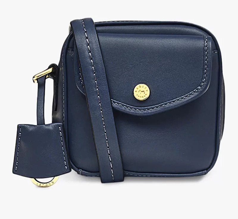 Radley Loaf Lane Mini Leather Zip Around Cross Body Bag Vintage Blue H5592409
