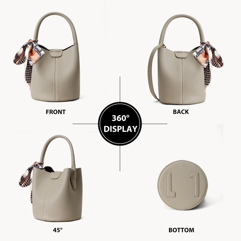 Crossbody Bags for Women, Vegan Leather Mini Bucket Handbag, Mini PU Leather ... gallery