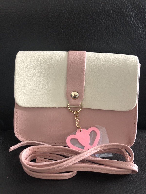 Women’s Heart Charm Two Tone Clutch Crossbody Bag gallery