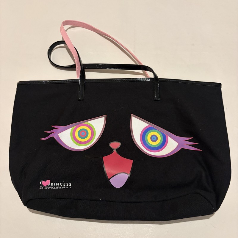 Shu Uemura Tote Bag Large Black Pink 6 Heart Princess Murakami Reversible Anime