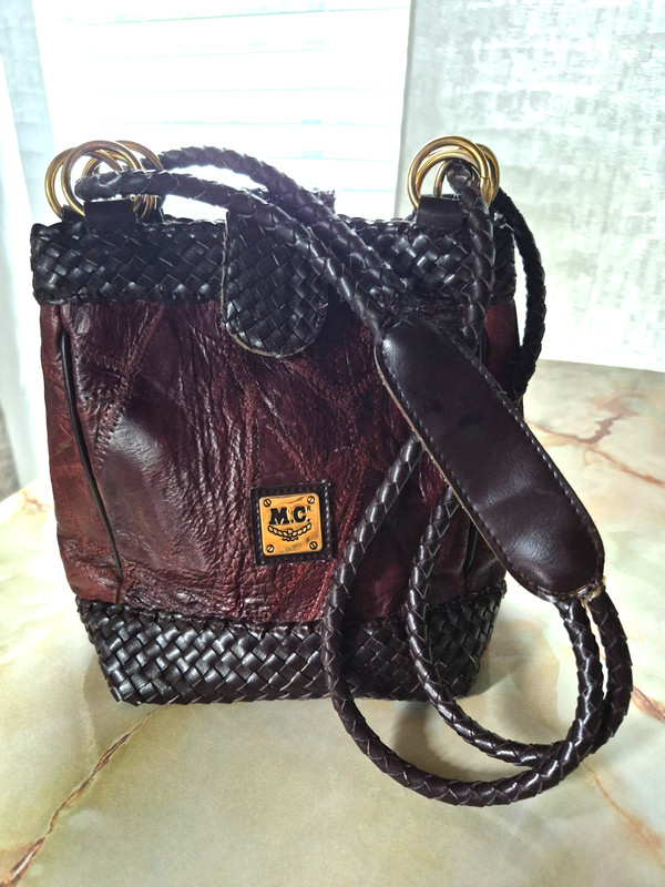 Vintage Leather Crossbody Purse M.C. Marc Chantal Brown Shoulder Handbag
