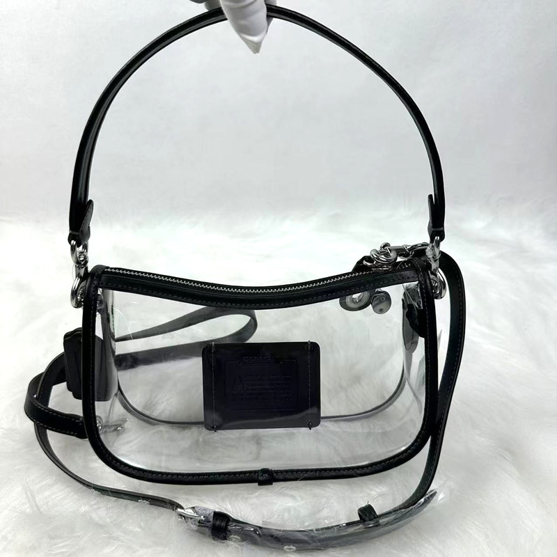 Coach Stadium Swinger Bag Clear Shoulder/Crossbody In Silver/Black CBH13 NWT