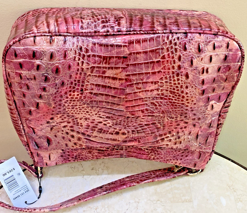 BRAHMIN NOELLE Pecan Melbourne CrocEmbossed Leather Shoulder Handbag gallery
