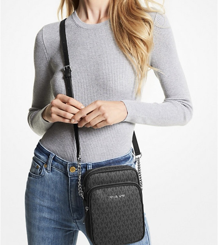Michael Kors Jet Set Travel Medium North South Chain Crossbody Black 35F1STVC2B gallery